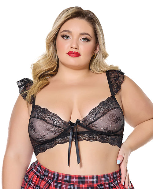 Coquette international Scallop Lace Soft Cup Bralette, Black OS/XL