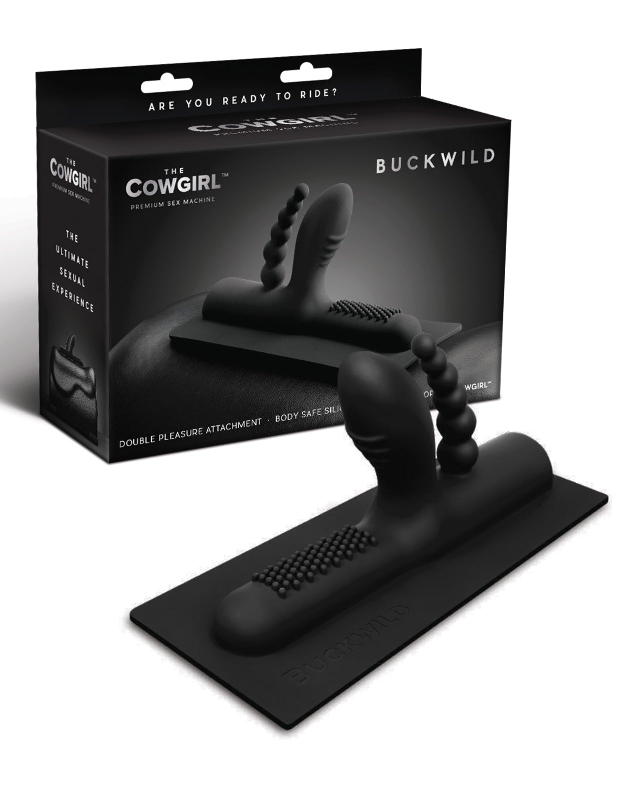 COTR Inc CG-004 Cowgirl Buckwild Silicone Attachment, Black, Anal Beads