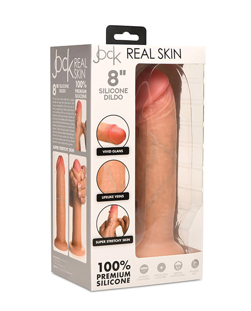 Curve Toys Jock Real Skin Silicone Dildo, 8 Inch, Ivory