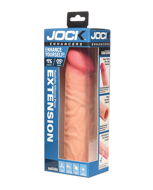Curve Toys Jock Enhancers 1.5" Silicone Penis Extension Sleeve, Light