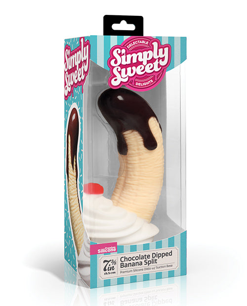 Curve CN1027 Chocolate Banana Split Dildo, Silicone, Suction Base
