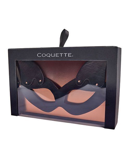 Coquette International 25601-BLK-OS Pleasure Mask, Black PU