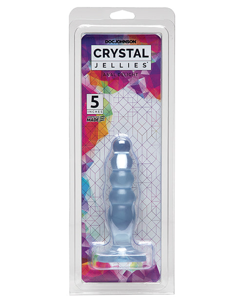 Doc Johnson 0283-02-CD Crystal Jellies Plug, Rippled PVC, Clear