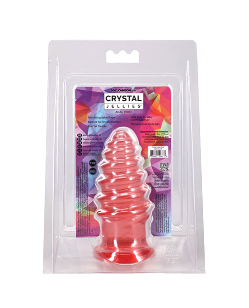 Doc Johnson Crystal Jellies 5 in. Twist Anal Toy - Pink