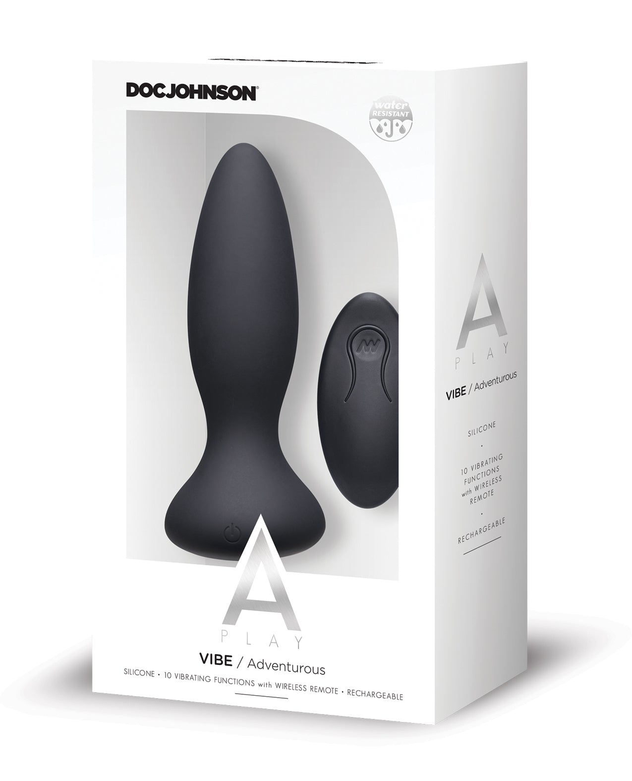 Doc Johnson 0300-03-BX A Play Silicone Anal Plug, 10 Vibrations
