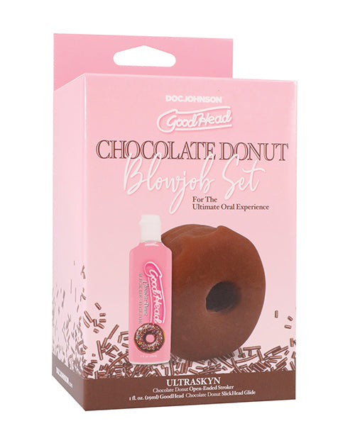 Doc Johnson 0682-43-BK GoodHead Chocolate Donut Stroker Set, 1oz Glide