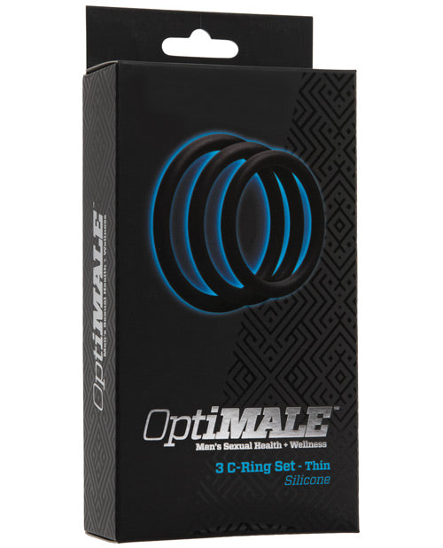 Doc Johnson OptiMALE Thin C-Ring Kit, Silicone – 3 Sizes for Enhanced Pleasure