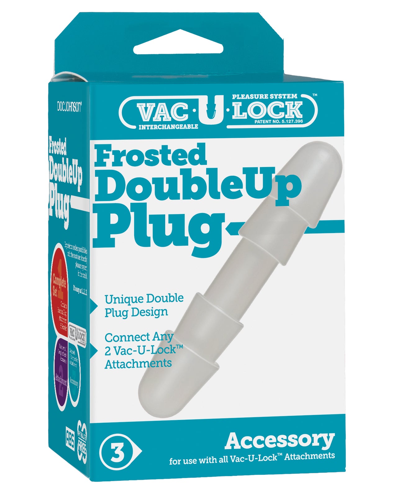 Doc Johnson 1010-09-BX Vac-U-Lock Double Up Plug, Frosted ABS