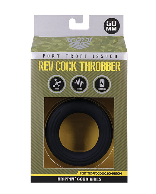 Doc Johnson Rev Cock Throbber Vibrating Cock Ring, Large, Black