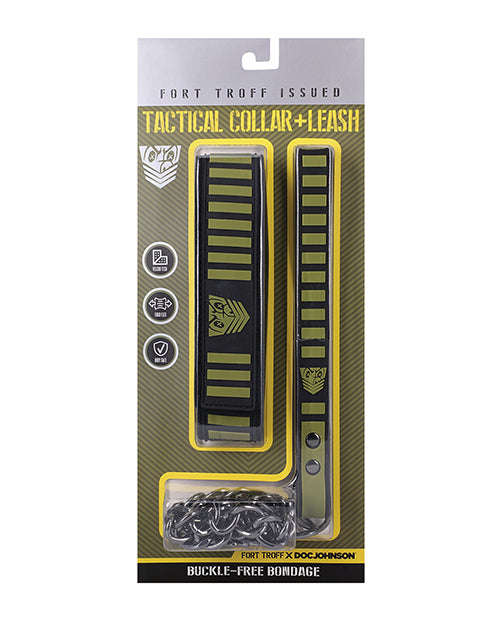 Doc Johnson Fort Troff Tactical Collar & Leash – Buckle-Free Neoprene Design