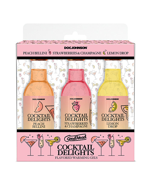 Doc Johnson GoodHead Cocktail Delights Flavored Warming Gels, 3-Pack