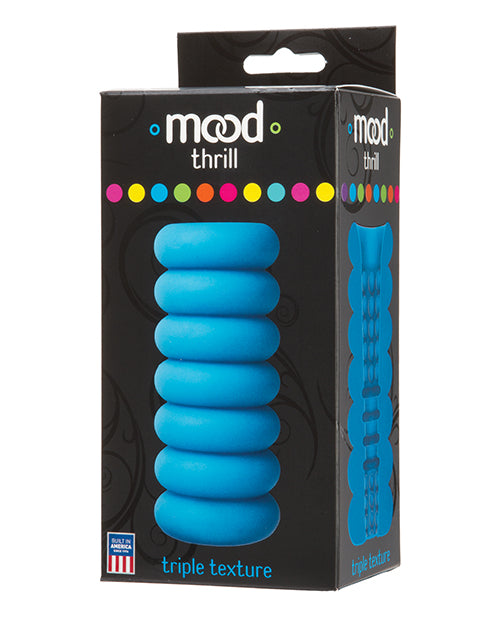 Doc Johnson 1471-11-BX Mood Thrill, Blue TPE Triple Texture Stroker