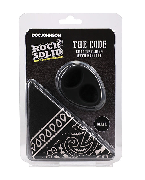 Doc Johnson 3703-03-CD Rock Solid The Code Cock Ring and Bandana Set
