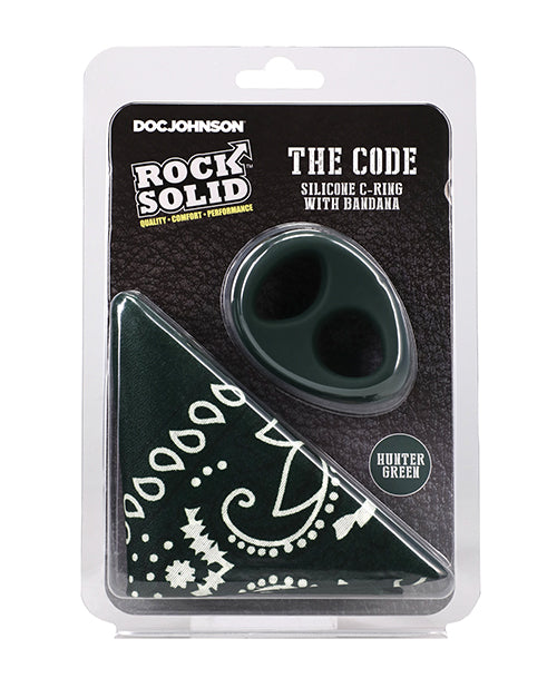 Doc Johnson 3703-09-CD Rock Solid The Code Cock Ring Set, Hunter Green/Black