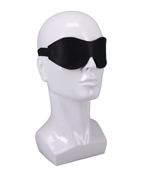 Doc Johnson 5001-07-BG Blindfold, Black Vegan Leather Velvet Lined