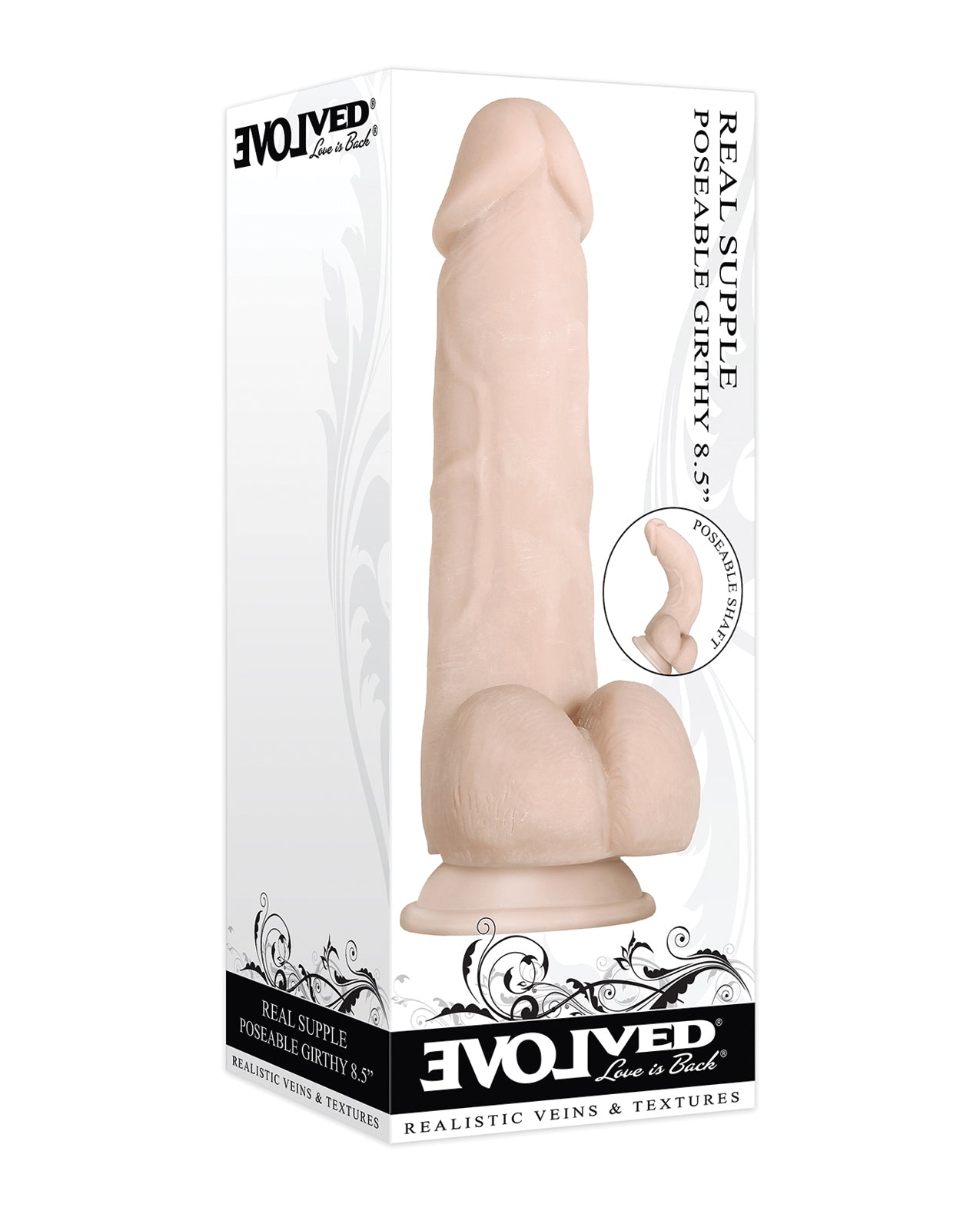 Evolved EN-DD-6221-2 Real Supple Poseable Girthy Dildo, 8.5 Inch