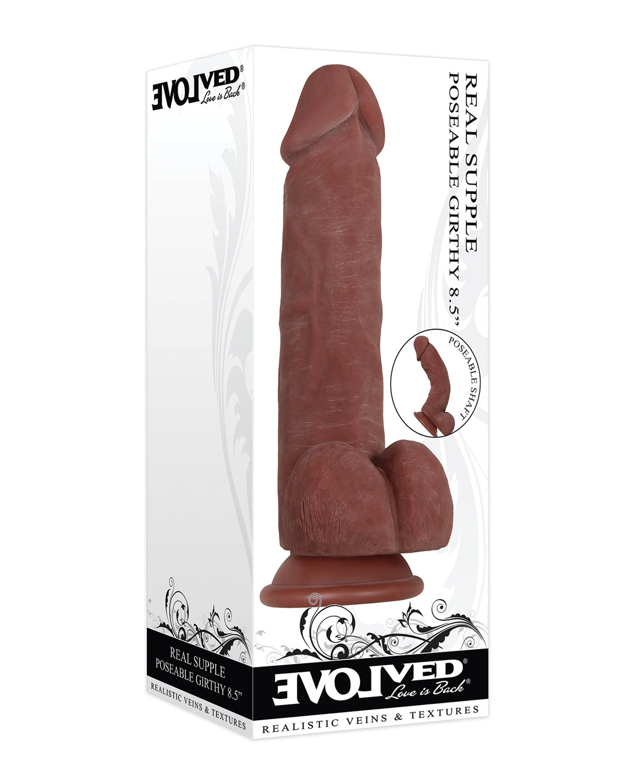 Evolved EN-DD-6238-2 Real Supple Poseable Dildo, 8.5" TPE