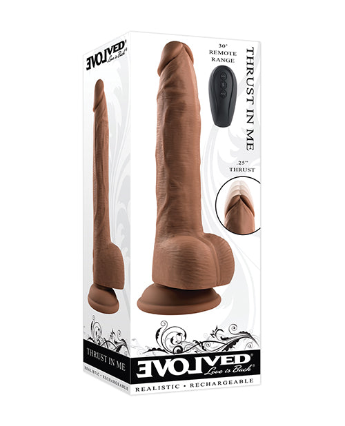 Evolved EN-RD-2802-2 Thrust In Me Vibrator, Brown Silicone