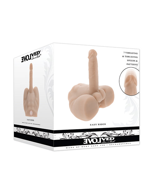 Evolved EN-RD-6381-2 Easy Rider Thrusting & Vibrating Dildo, Ivory