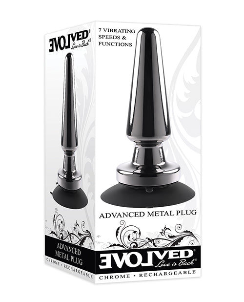 Evolved EN-RS-1089-2 Advanced Vibrating Rechargeable Metal Plug, Black