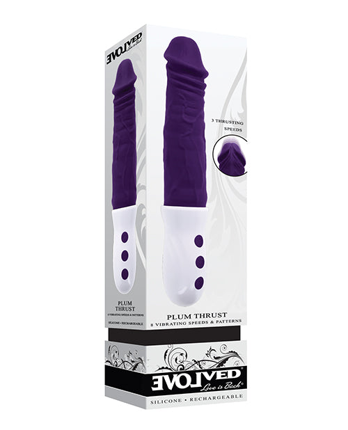 Evolved Novelties Plum Thrust Realistic Shaft Vibrator, Purple - 5-Year Warranty