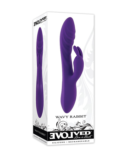 Evolved Novelties Wavy Rabbit Vibrator, Purple - Dual Motor