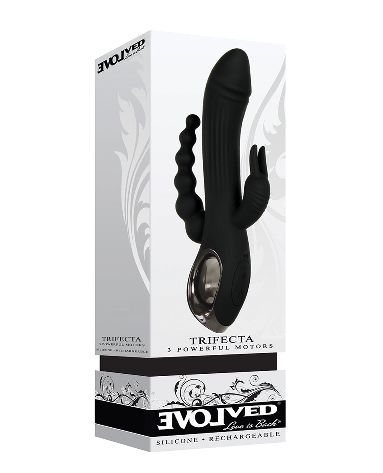 Evolved EN-RS-5828-2 Trifecta Triple Stim Rechargeable, Silicone Vibrator