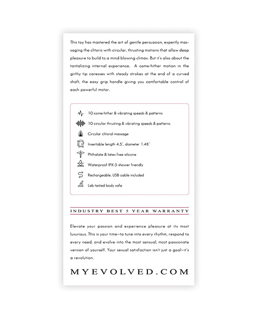 Evolved Gentle Persuasion Vibrator, Burgundy Silicone