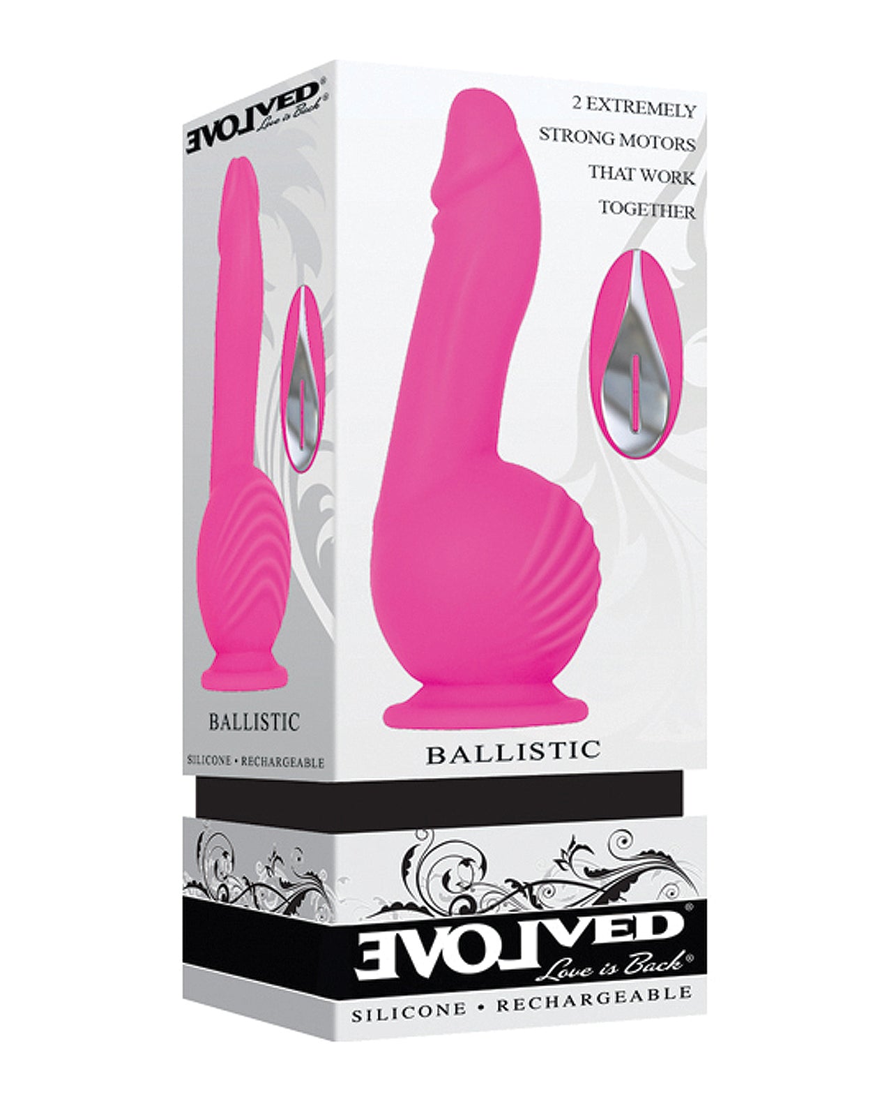 Evolved EN-RS-8010-2 Ballistic Dildo, Pink Silicone