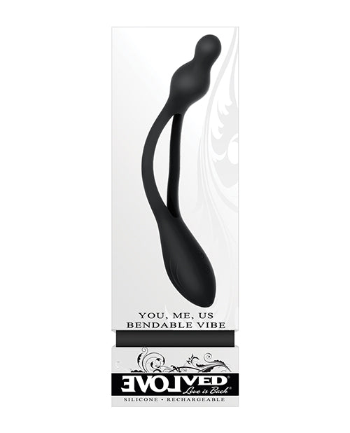 Evolved EN-RS-8027-2 You Me Us Bendable Vibe, Black, Silicone