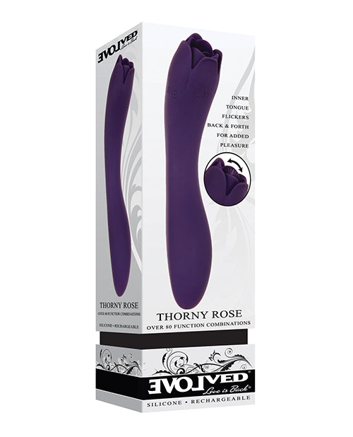 Evolved EN-RS-9208-2 Thorny Rose Dual End Massager, Purple, 7.75"