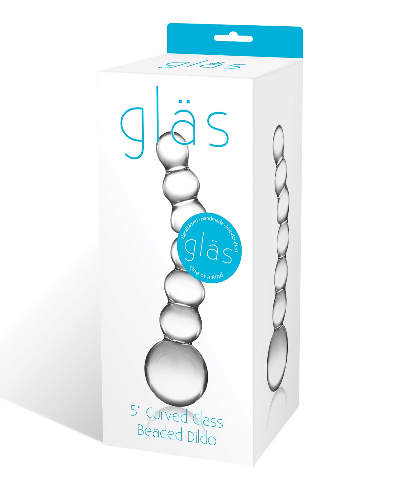 Electric Novelties Gläs 5" Curved Glass Beaded Dildo, Borosilicate