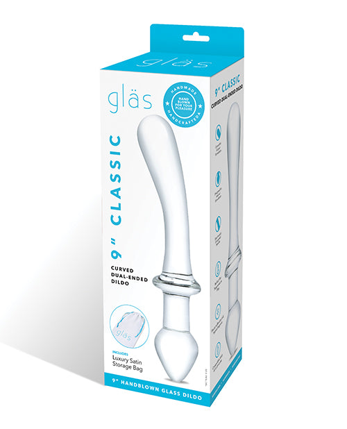 Glas Classic Curved Dual-Ended Dildo, 9-inch Borosilicate Glass