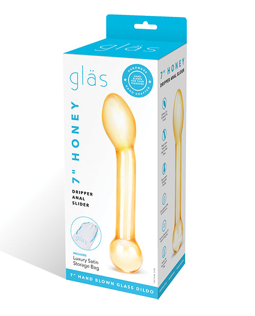 Electric GLAS-56 Glas Honey Dripper Anal Slider, Orange Glass
