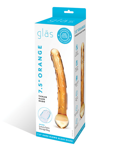 Electric GLAS-57 Glas Tickler Dildo, Orange, Tempered Glass