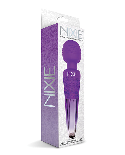Global Novelties Nixie Rechargeable Wand Massager, 20 Functions, Waterproof