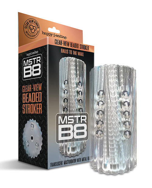 MSTR B8 Balls to the Wall Clear-View Beaded Stroker, Clear