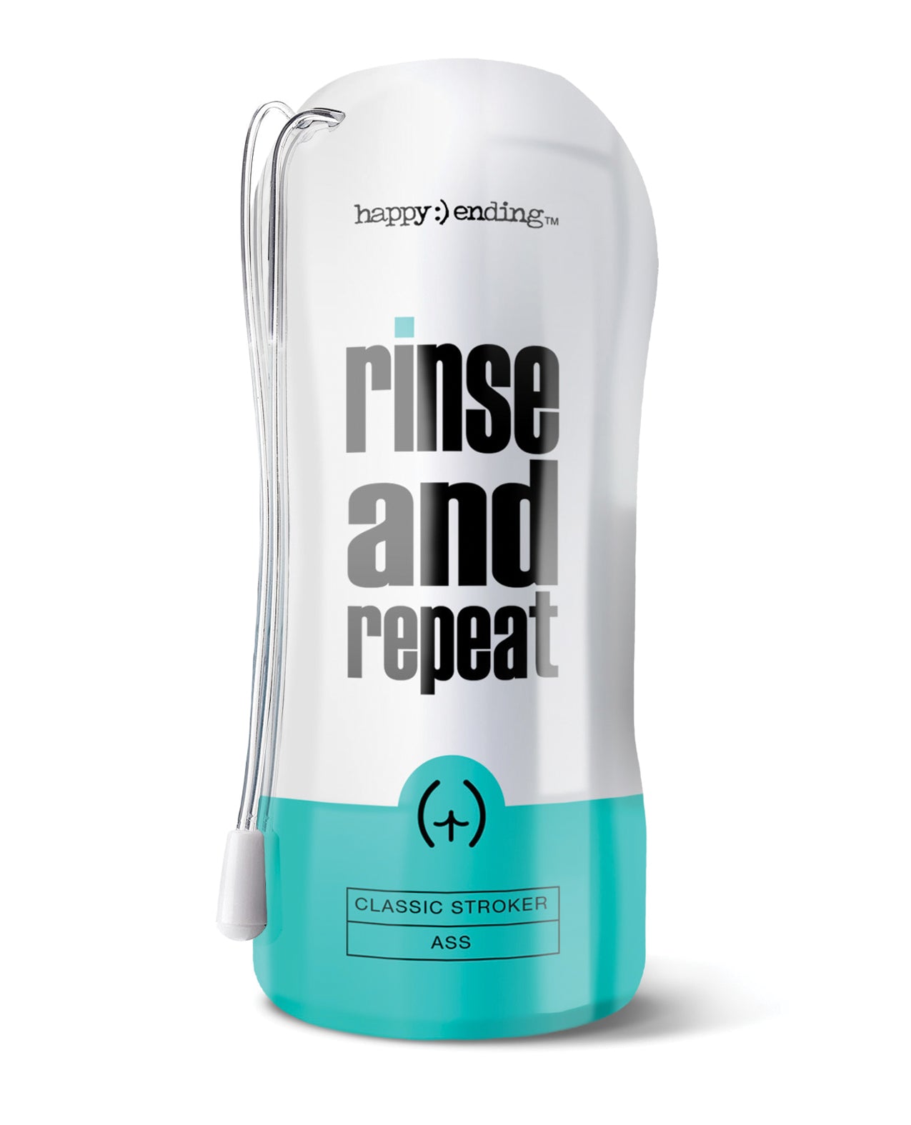 Global Novelties 3010017 Rinse & Repeat Classic Ass, Clear, Ribbed, Waterproof