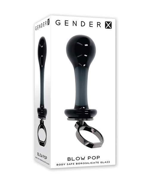 Evolved Novelties Gender X Blow Pop Glass Anal Plug, Black - 5 Year Warranty