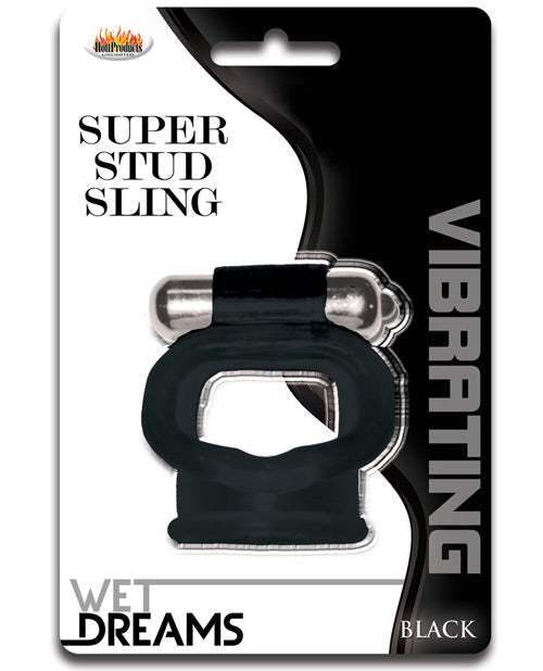 Hott Products HP-2935 Wet Dreams Super Stud Sling, Vibrating, Black