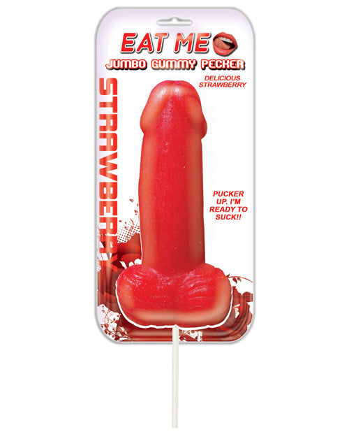 Hott Products HP-2975 Jumbo Gummy Cock Pop, Strawberry, 10 oz
