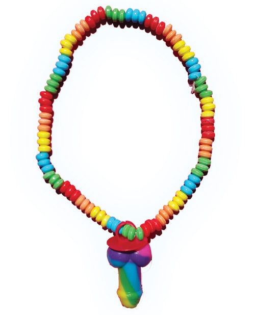 Hott Products HP-2977 Rainbow Pecker Candy Necklace, Hard Candy