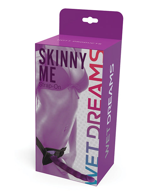 Hott Products HP-3047 Wet Dreams Skinny Me 7" Strap-on w/Harness, Purple