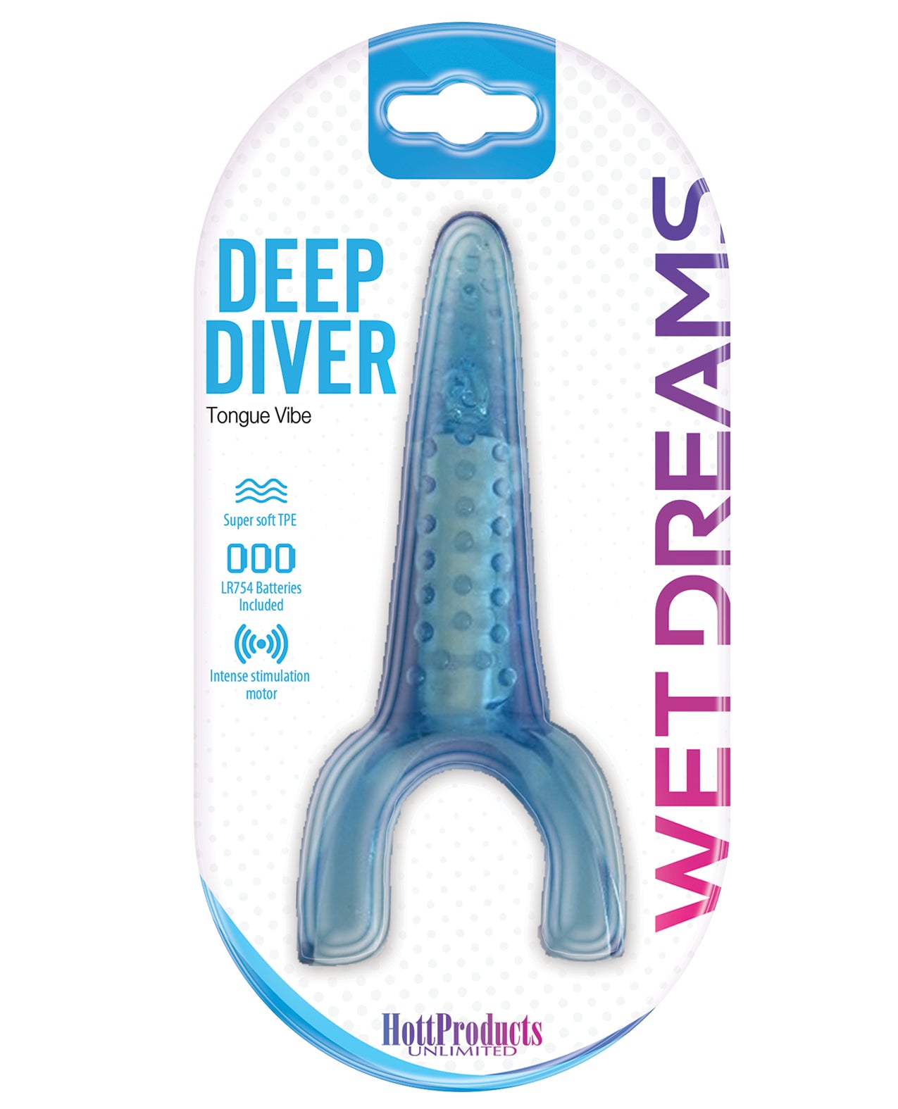 Hott Products HP-3260 Tongue Star Deep Diver Vibe, TPE, Blue