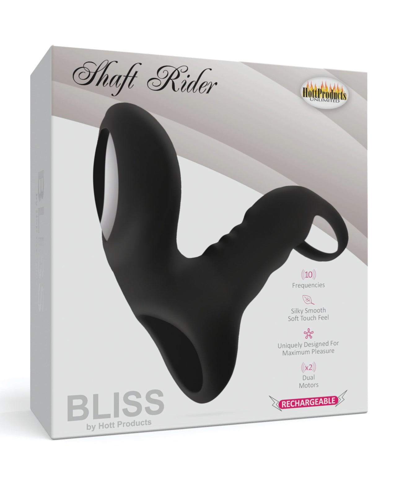 Hott Products Bliss Shaft Rider Vibrator, Dual Motors & 10 Modes