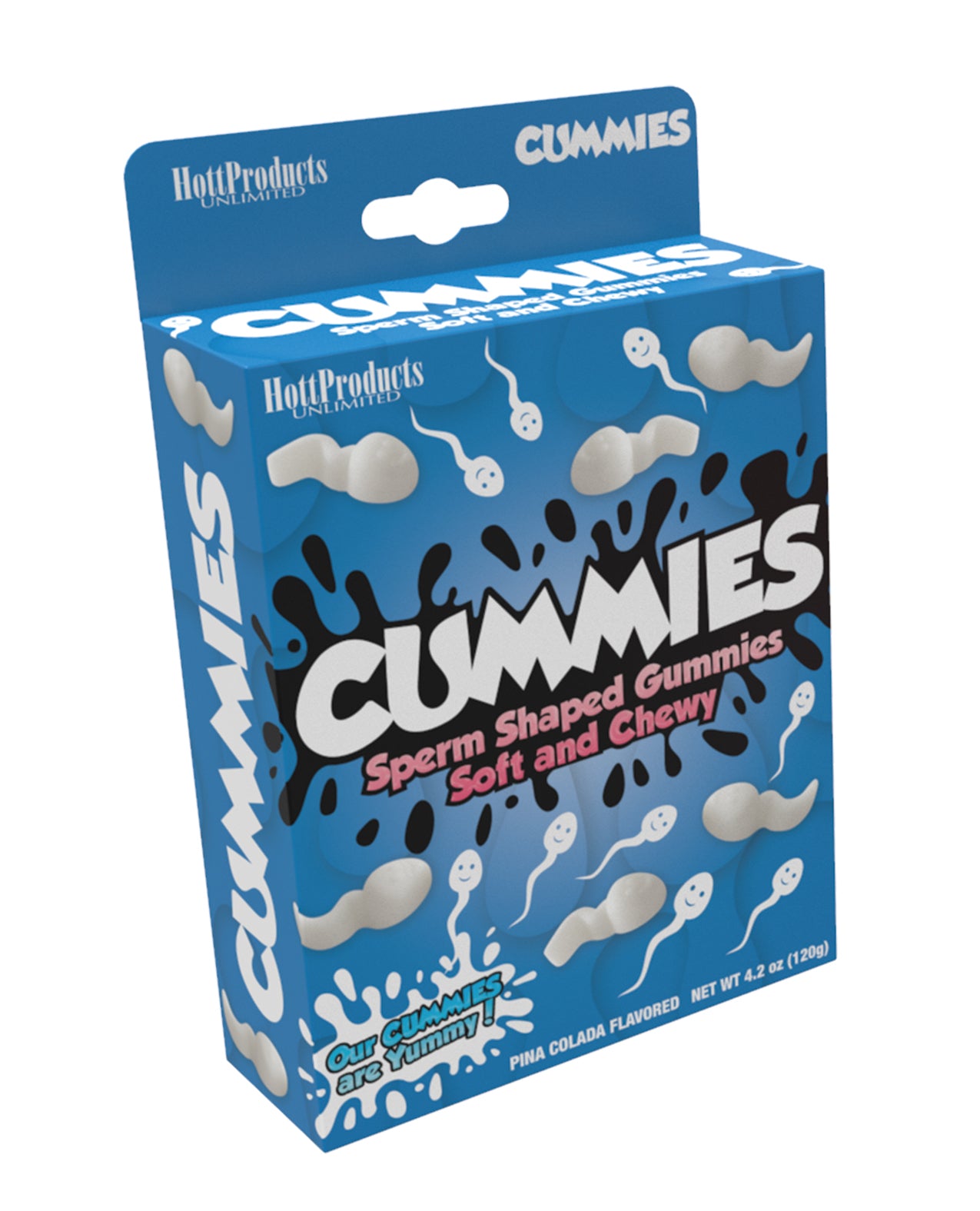 Hott Products HP-3318 Cummies Sperm Shaped Gummies, Pina Colada Flavor, 25pc