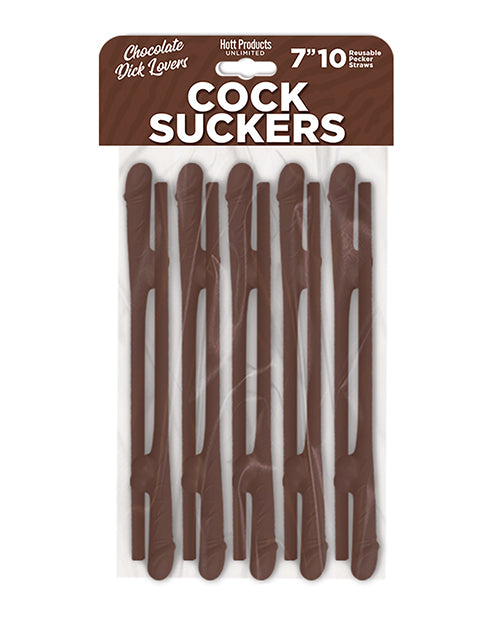 Hott Products HP-3447 Cock Suckers Pecker Straws, Pack of 10 Reusable Plastic