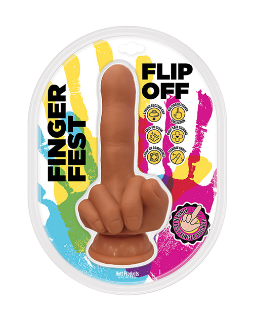 Hott Products Finger Fest Flip Off Dildo, Body-Safe Silicone with Suction Cup