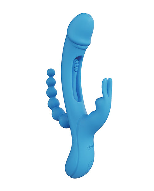Honey Play VS-22-952BLU Trilux Kinky Finger Rabbit Vibrator, Blue