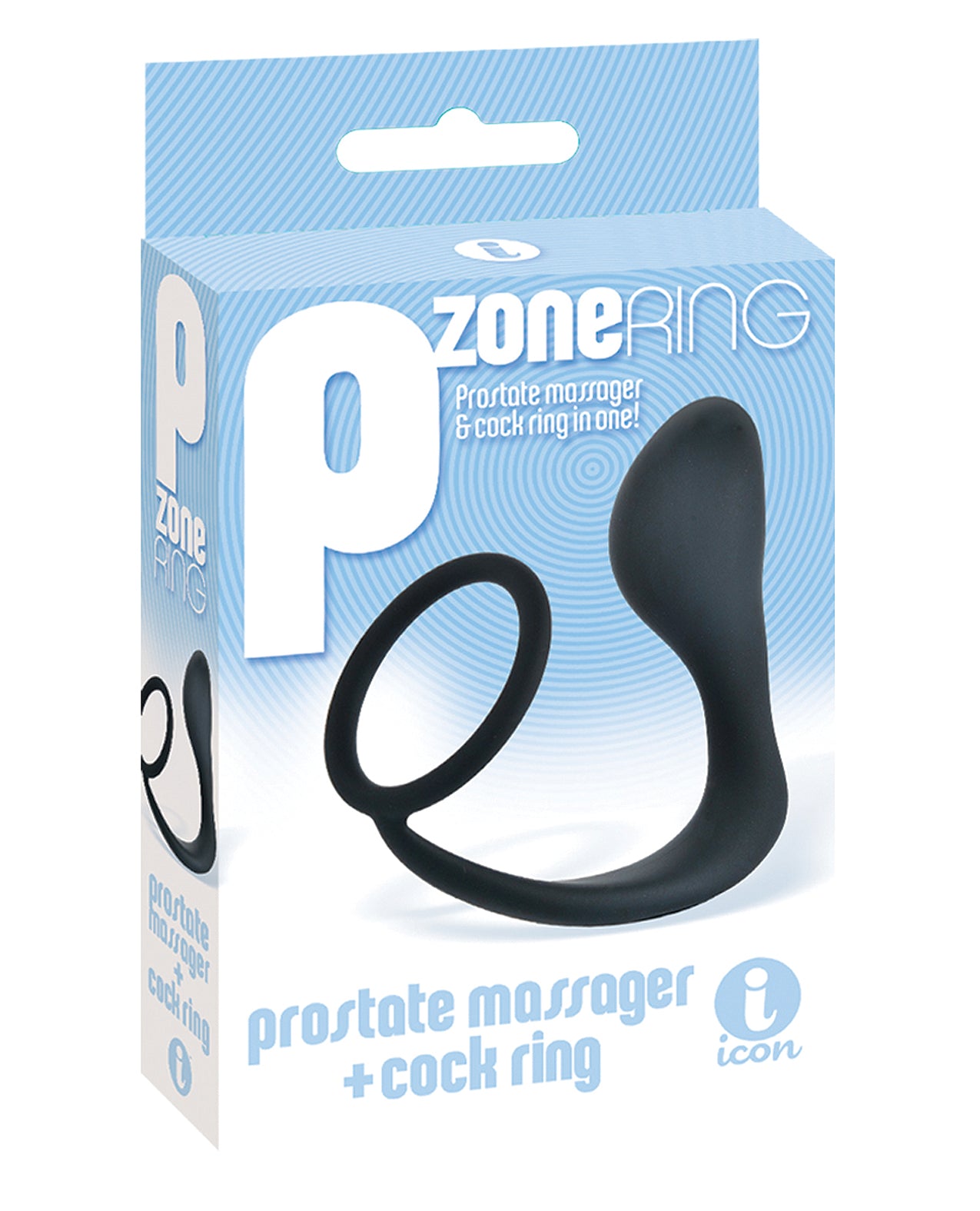 Icon Brands IC2655-2 P Zone Cock Ring, Black Silicone